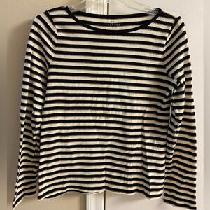 Talbots crewneck striped top pima cotton long sleeves Medium